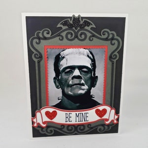 Valentinstag Jahrestag Be Mine Classic Monster Horror Goth Grußkarte