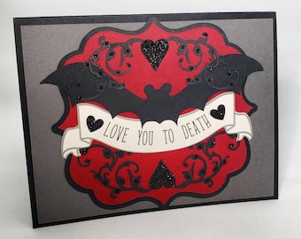 OJsensai Michael Myers Valentinstagskarte - Grusel-Karte Mit Leinenpapier, 20,3x13,5 Cm, Blanko Innen