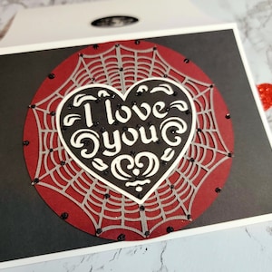 Valentine Anniversary I Love You Spider Web Gothic Horror Greeting Card