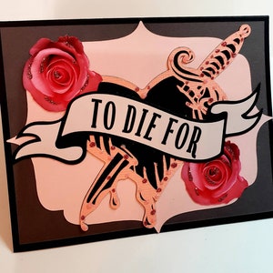 Valentine Anniversary To Die For Bleeding Heart Horror Goth Greeting Card