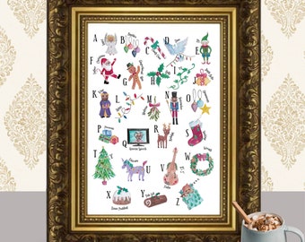 A-Z Christmas, Christmas Alphabet INSTANT DOWNLOAD