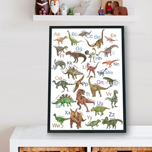 Dinosaur print, Dinosaurs, A-Z Dinosaurs, Dinosaur alphabet, Nursery Art, Dino print, Nursery alphabet, nursery art print