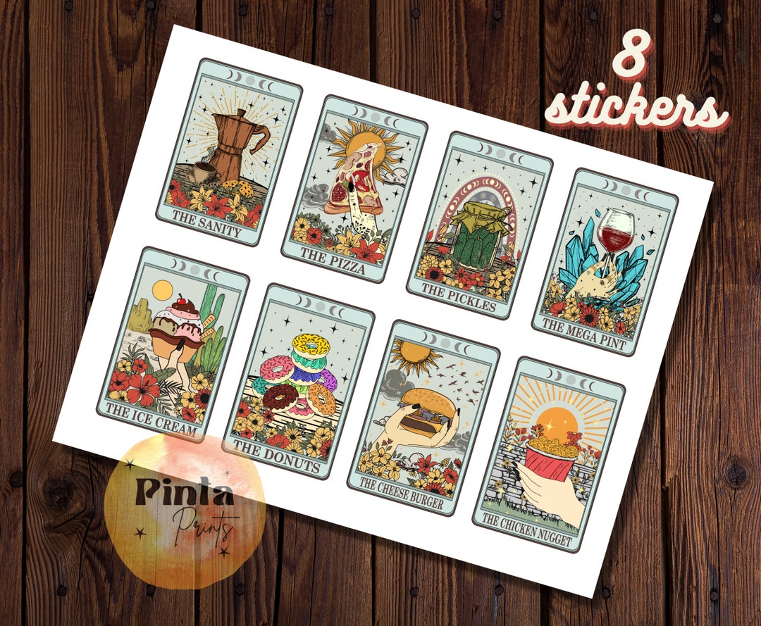 Funny Tarot Card Sticker Sheet 8 Different and Hilarious - Etsy