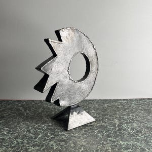 Abstract Steel Sculpture: Handmade Modern Industrial Art