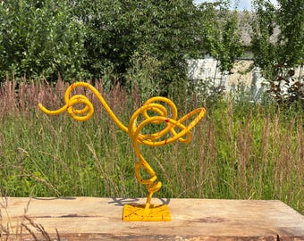 Original Abstract Metal Sculpture 34 cm – Modern Garden & Patio Decor, Outdoor Yard Art