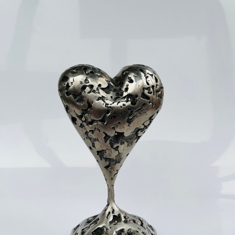 ORIGINAL Eisen Skulptur Herz Metall Abstrakt Wohnkultur Kunstobjekt von Beletskyi Artworks Bild 4