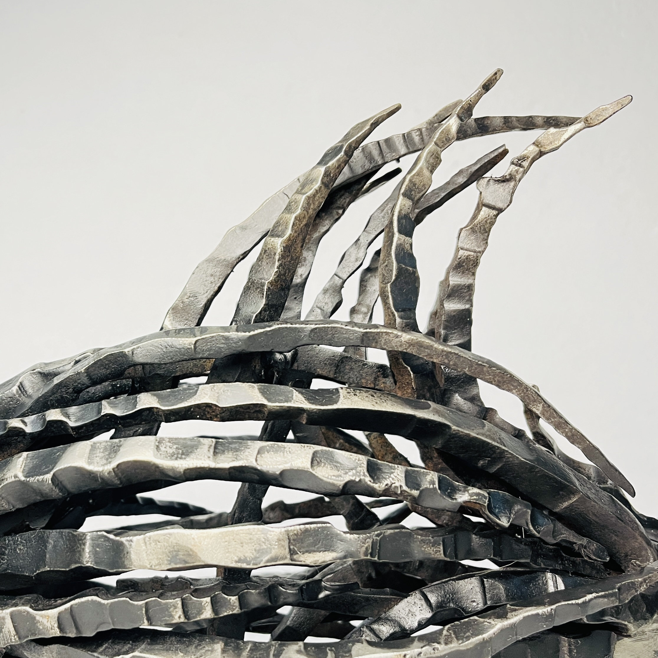 陶板 抽象ART vintage item Abstract Metal Fish Sculpture – Forged Modern Art