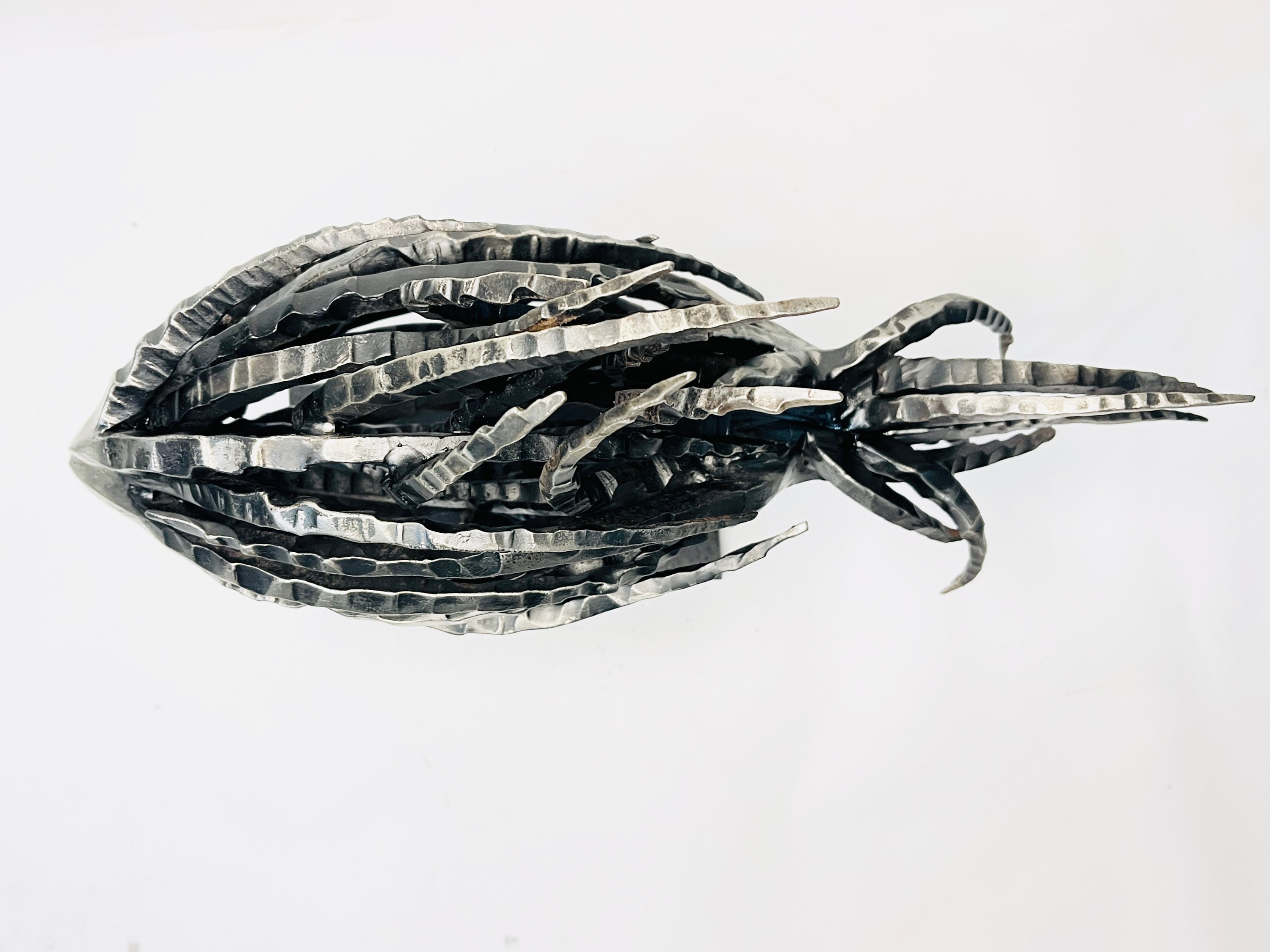 陶板 抽象ART vintage item Abstract Metal Fish Sculpture – Forged Modern Art