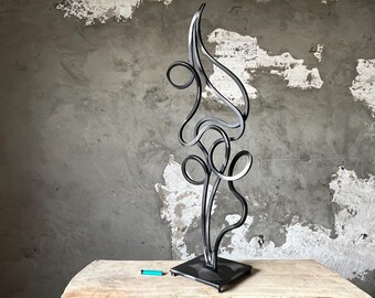 Original Abstract Metal Sculpture – Hand Forged Steel Art