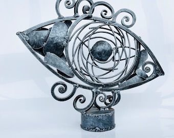 Escultura abstracta de metal &quot;Vista&quot;. Decoración del hogar