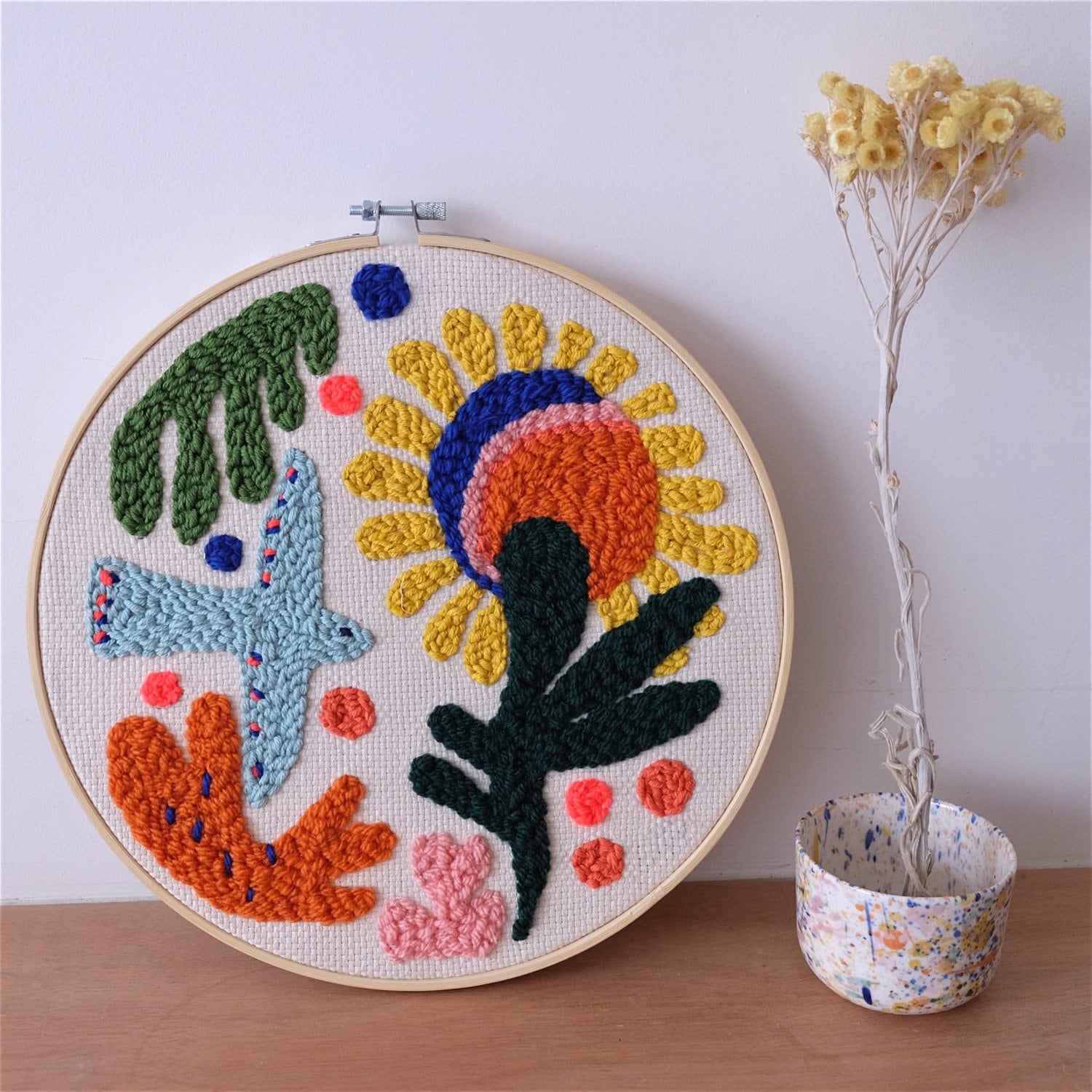 Kit Punch Needle Per Principianti - Motivo Floreale Con Tutto L'Occorrente Per Ricamo Fai Da Te - Foto 4