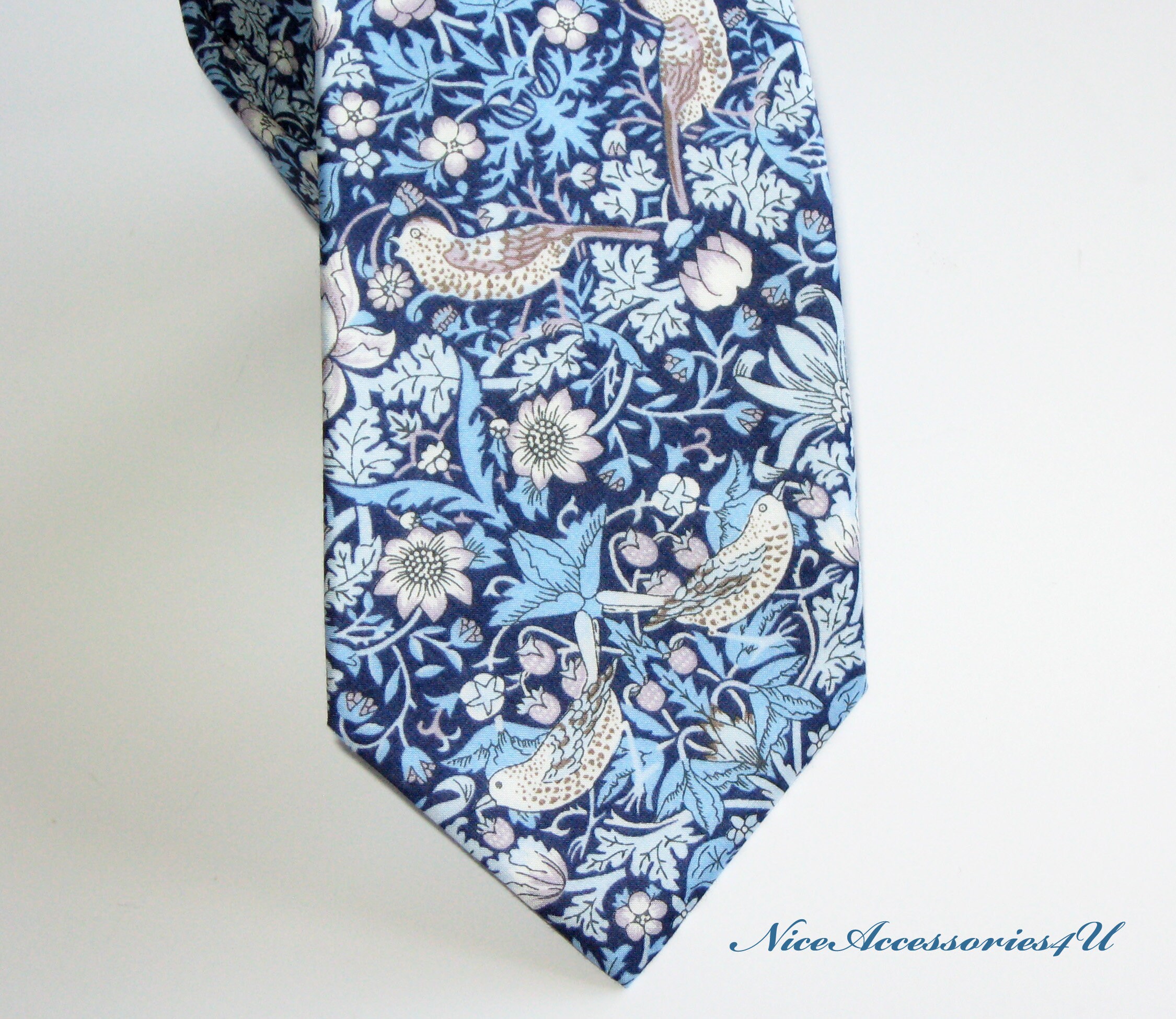 Cravate Homme En Tissu Liberty 100% Coton - Imprimé Floral Multicolore - Classique - Neuf