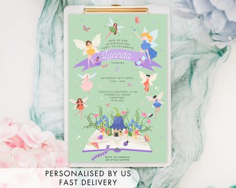 Printable Fairy Birthday Party Invitation, Downloadable Fairy Party Invite, Fast Delivery