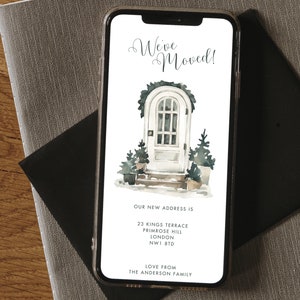 Carte numérique d'annonce de nouvelle adresse, Annonce de nouvelle adresse par téléphone pour WhatsApp, Livraison rapide