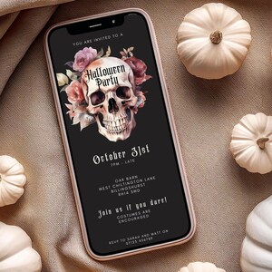 Digital Halloween Party Invitation, Phone Halloween Party Invite for WhatsApp, Fast Delivery