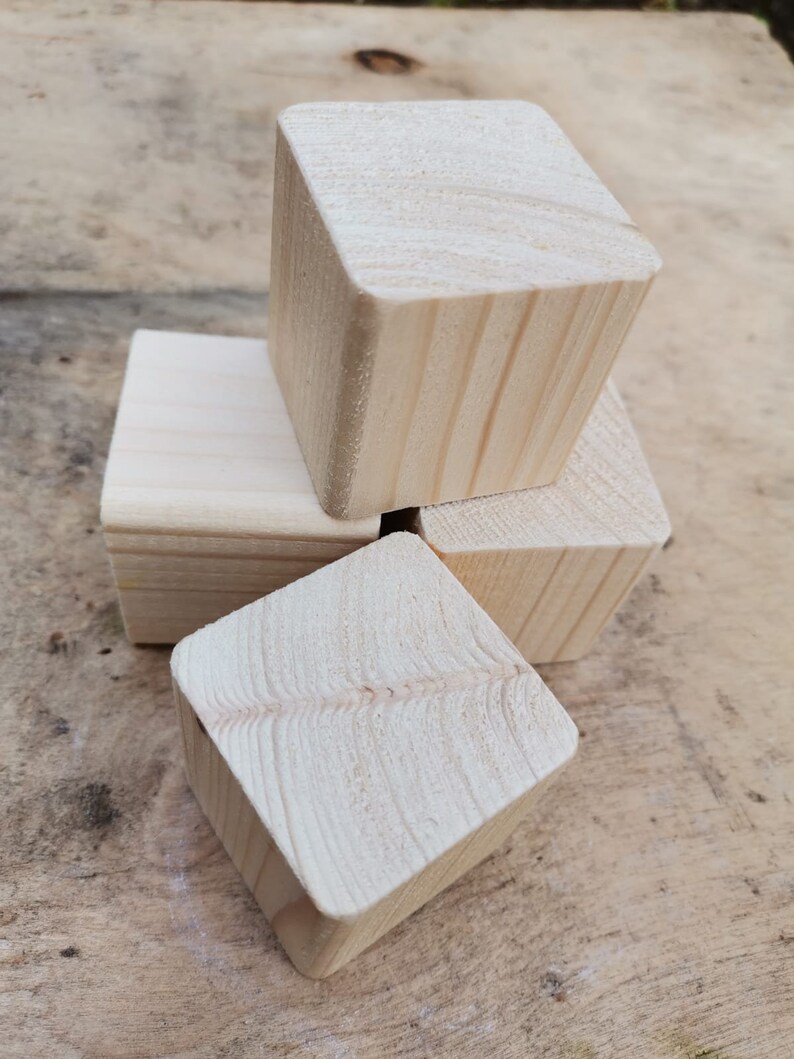 SET OF 10 Unfinished Wood Blocks Craft Blocks DIY Blocks Etsy