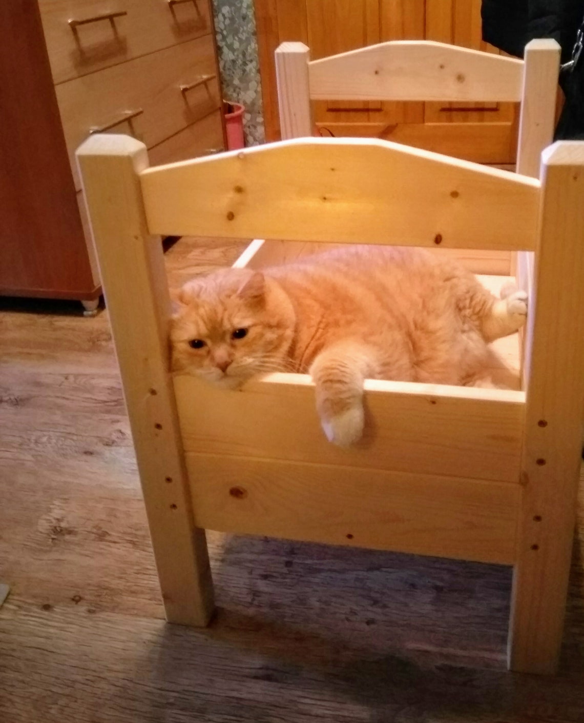 Wood bed for BIG cats Maine coon cats bed Etsy