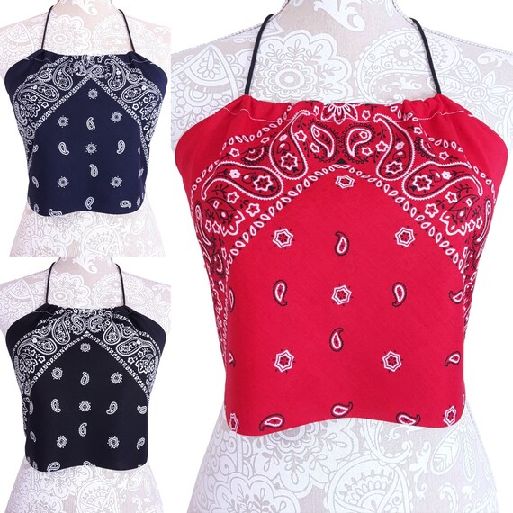red and white halter top