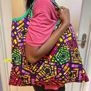 African Shopping Bag/Reusable Bag/ Sac Africain/ BYO Bag/Diaper Bag/ African Wax/ Beach Bag/Shopper Tasche/ Einkauftache/ Gifts for women image 1