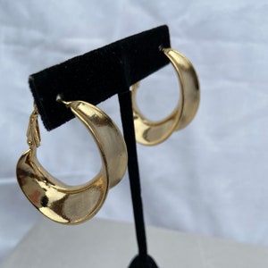 Gold Flute Earrings/ Statement Earrings/ Gold Hoops/boucles d'oreilles africaines image 1
