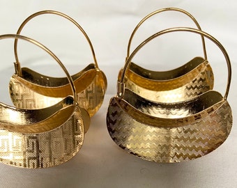 Small Gold Textured Fulani Earrings/ Costume Jewellery