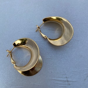Gold Flute Earrings/ Statement Earrings/ Gold Hoops/boucles d'oreilles africaines image 8