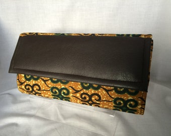 African Print Clutch Bag Large and Small/ Vegan Leather Purse/ Pochette Africaine/ Gift for her/ Ankara Bag/ Clutch Bag