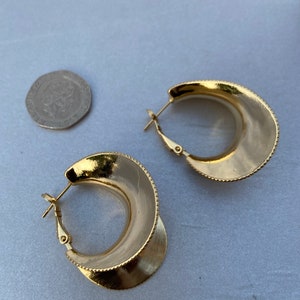 Gold Flute Earrings/ Statement Earrings/ Gold Hoops/boucles d'oreilles africaines image 9