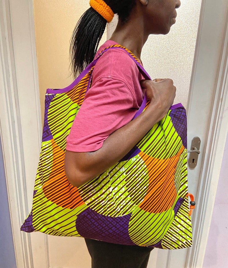 African Shopping Bag/Reusable Bag/ Sac Africain/ BYO Bag/Diaper Bag/ African Wax/ Beach Bag/Shopper Tasche/ Einkauftache/ Gifts for women image 3