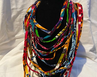 Multi-strand African Necklace/ Ankara Necklace