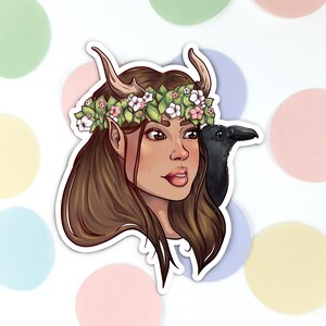 Adesivo de vinil fosco de 3 "Mãe Natureza - Decalque Kawaii. Estética Pastel. Adesivo fofo. Decalque para iPad Macbook com tema da natureza. Adesivo Cottagecore