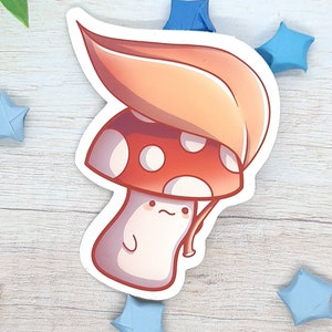 Autumn Toadstool 3" Matte Vinyl Sticker - Waterbestendig Sticker, Laptop, Macbook, Pastel Esthetiek, Kawaii, Bullet Journaling, Bujo planner