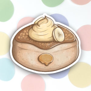 Pegatina de vinilo mate de 3 "/pegatina de monopatín de donut Kawaii/calcomanía de macbook estética Pastel/decoración de botella de agua/accesorio de parachoques de coche/