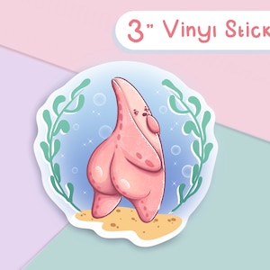 Seestern 3" Vinyl-Aufkleber - Meer Kreatur lustige Illustration. Kawaii Aufkleber. Marine Ocean Design Kunst. Bujo, Kugel Zeitschrift, Scrapbook, Handwerk