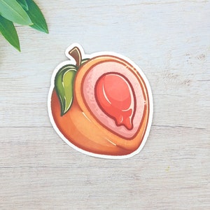 Peach Mochi 3" adesivo in vinile / adesivi per MacBook e laptop / decalcomania per bottiglia d'acqua carina / decalcomania per skateboard Kawaii / adesivo per frutta fustellata singola