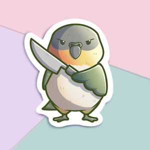 Naklejka winylowa Caique 3" Matte | Prezent dla właściciela zwierzaka | Naklejka na laptopa i Macbooka Cute Parrot | Zabawna naklejka Hydroflask Bird | Naklejka wycinana Kawaii