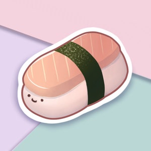 Sushi Vinyl Sticker 3" / Kawaii Japanese Food / Cute Laptop & MacBook Decal / Etichetta bottiglia d'acqua estetica / Planner e Bujo Sticker /