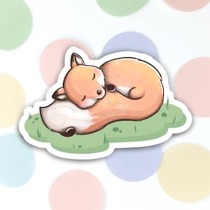 Fuchs 3" Vinyl Sticker - Süßes Baby Tier matt aufkleber. kawaii ipad, Tablet, Macbook Laptop. Cottagecore Bullet Journal, Bujo, Planer, Basteln