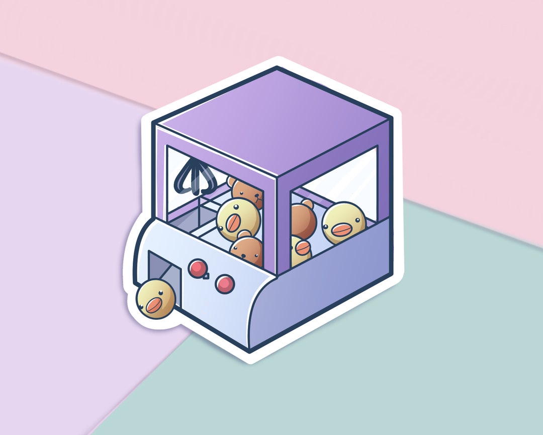Claw Machine Sticker – Kawaii Pastel Laptop Decal, Water Resistant - Etsy