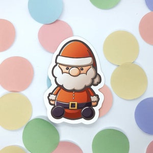 Adesivo de vinil fosco de 3" do Papai Noel - laptop, decalque para Macbook. À prova d'água. Bujo, bulletjournaling, decoração de planejador. Estética Kawaii Pastel.