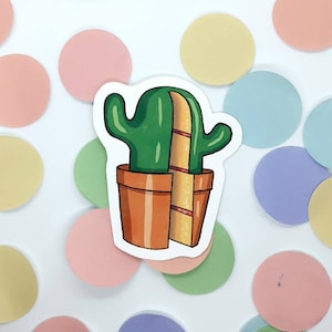 Cactus Cake 3" vinilo pegatina - calcomanía pegatina, ordenador portátil, Macbook, Ipad, pegatina. Kawaii Pastel Estética. Lindo regalo. Cottagecore y Softgirl.