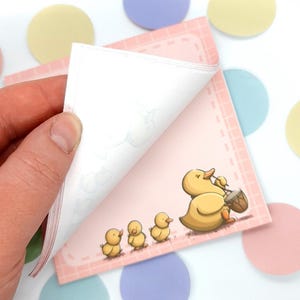 Duck 10x10cm Memopad - Kawaii Notizblock, 50 Seiten, süße Entchen. Kids Fun Briefpapier, Pastell ästhetisches Briefpapier, Schreibtisch Notizblock, Frühling