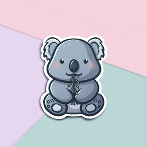 Kawaii Koala 3" adesivo in vinile opaco - Decalcomania resistente all'acqua. Laptop, accessorio iPad. Artigianato divertente. Bujo, album di pianificatore, diario dei proiettili