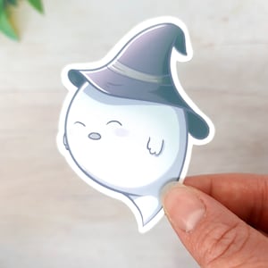 Kawaii Ghost 3 "Matte Vinyl-Aufkleber - Wasserfester Aufkleber, Laptop, Macbook, Tablet, iPad, Pastellästhetik, Bullet Journal, Scrapbook, Niedlich