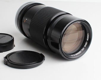 Canon FD 200mm f4 Lens for Canon SLR FD Mount Cameras with built-in lens hood