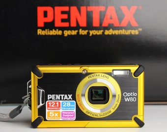 PENTAX OPTIO W80 12.1 Megapixels Waterproof Digital Point-and-Shoot Digital Camera - Mint in the Box - With Accessories - Rare Gold!