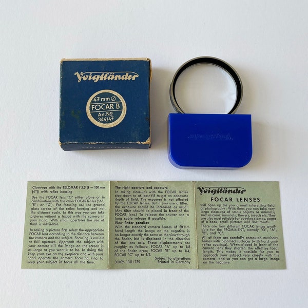 Voigtlander 47mm FOCAR B Lens 344/47 for Prominent - Close Up Lens - in the box