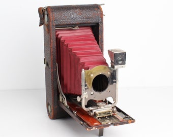 Antique No. 3-A Folding Pocket KODAK Camera Model B-4 with Red Bellows - Props or Display