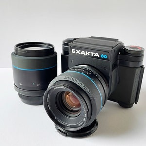 EXAKTA 66 Mod 2 Medium Format Film Camera with Xenotar MF 2.8/80mm and Tele-Xenar MF 4/150mm Lenses - Super Rare!