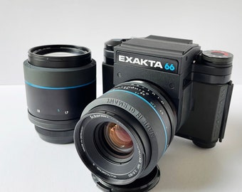 EXAKTA 66 Mod 2 Medium Format Film Camera with Xenotar MF 2.8/80mm and Tele-Xenar MF 4/150mm Lenses - Super Rare!